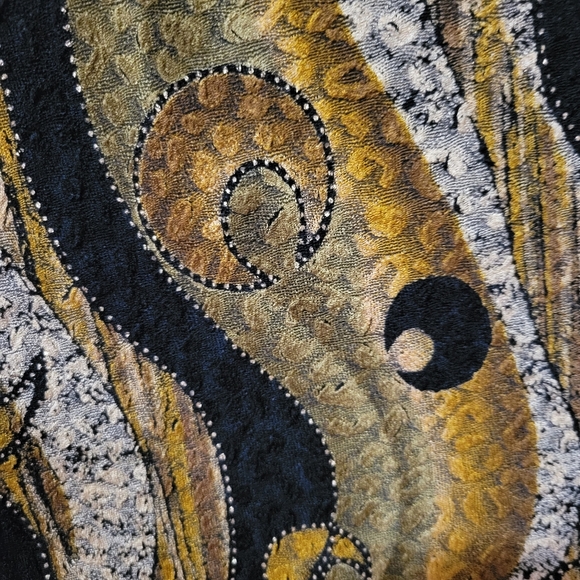 Vintage y2k moon print brown black long sleeve tee Concepts Conrad C small - Picture 5 of 11